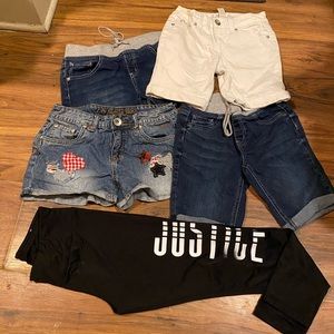 Girls justice shorts/leggings $20 all or $5 each